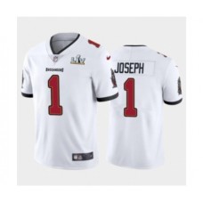 Men's Tampa Bay Buccaneers #1 Greg Joseph White Super Bowl LV white Stitched Jersey