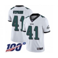 Men's Philadelphia Eagles #41 Johnathan Cyprien White Vapor Untouchable Limited Player 100th Season Football Stitched Jersey