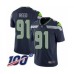 Men's Seattle Seahawks #91 Jarran Reed Navy Blue Team Color Vapor Untouchable Limited Player 100th Season Football Stitched Jersey