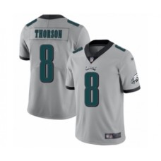 Men's Philadelphia Eagles #8 Clayton Thorson Limited Silver Inverted Legend Football Jersey