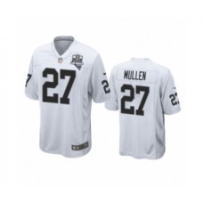 Men's Oakland Raiders #27 Trayvon Mullen White 2020 Inaugural Season Game Stitched Jersey