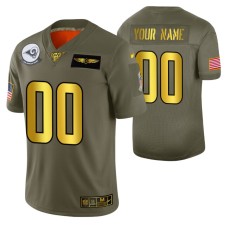 NFL 100th Season Los Angeles Rams Custom Men 2019 Salute to Service Jersey