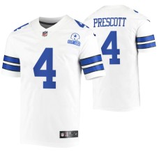 Men Dallas Cowboys Dak Prescott 60th Anniversary White Limited Jersey