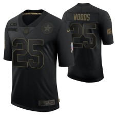 Dallas Cowboys #25 Xavier Woods Black 2020 Salute To Service Limited Jersey