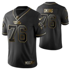 Carolina Panthers Russell Okung Golden Edition Black Vapor Limited Jersey