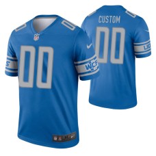 Men Custom #00 Detroit Lions Blue Legend Jersey