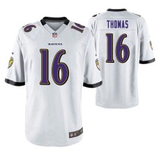 Men Baltimore Ravens De'Anthony Thomas #16 Game White Jersey