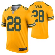 Green Bay Packers AJ Dillon Inverted Legend #28 Gold Jersey