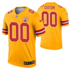 Men Custom Kansas City Chiefs Jersey Gold Inverted Legend