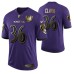 Ravens #36 Chuck Clark 25th Anniversary Purple Speed Machine Golden Limited Jersey