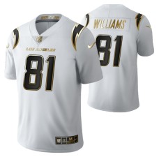 Men Los Angeles Chargers Mike Williams Golden Limited White Jersey