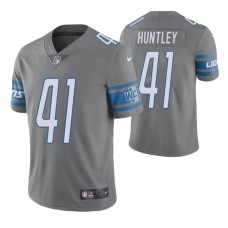 Men Detroit Lions Jason Huntley 2020 NFL Draft Grey Vapor Color Rush Limited Jersey