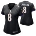 Women Baltimore Ravens Lamar Jackson #8 Game Black Jersey