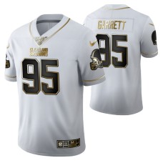 Cleveland Browns Myles Garrett 100th Season Jersey White Vapor Limited Golden Edition