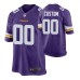 Men Minnesota Vikings #00 Custom Purple Nike Game Jersey