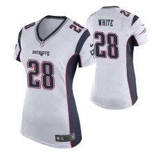 Women New England Patriots #28 James White White Nike Game Jersey