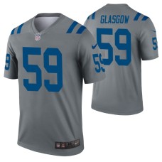 Men #59 Jordan Glasgow Indianapolis Colts Gray Inverted Legend Jersey