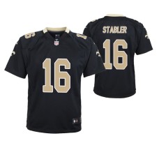 Youth New Orleans Saints #16 Ken Stabler Black Nike Team Color Game Jersey