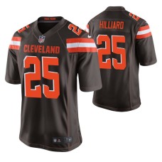 Men Cleveland Browns #25 Dontrell Hilliard Brown Nike Game Jersey