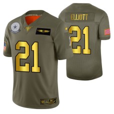 NFL 100th Season Dallas Cowboys Ezekiel Elliott Men 2019 Salute to Service Jersey