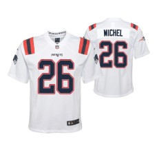 Youth New England Patriots Sony Michel Game #26 White Jersey