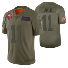 49ers Brandon Aiyuk 2019 Salute to Service #11 Olive Limited Jersey