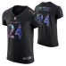 Baltimore Ravens Marcus Peters Jersey Golden Edition Holographic Vapor Elite Black