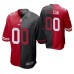 Men San Francisco 49ers Custom #00 Split Red Black Two Tone Game Jersey