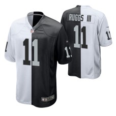 Men Las Vegas Raiders Henry Ruggs III #11 Split Black White Two Tone Game Jersey