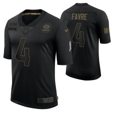 Green Bay Packers #4 Brett Favre Black 2020 Salute To Service Retired Limited Jersey