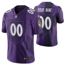 Baltimore Ravens Custom Men Purple City Edition Vapor Limited Jersey