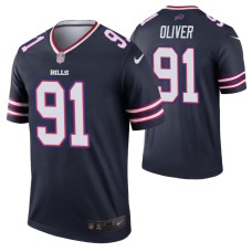 Men Ed Oliver Buffalo Bills Jersey Navy Inverted Legend Edition