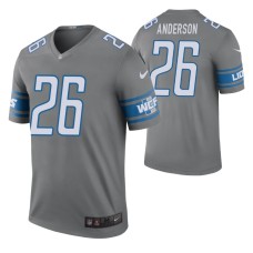 Detroit Lions C.J. Anderson Men Steel Color Rush Legend Jersey