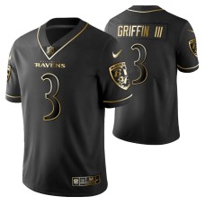 Men Baltimore Ravens Robert Griffin III Black Golden Edition Vapor Untouchable Limited Jersey