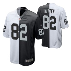 Men Las Vegas Raiders Jason Witten #82 Split Black White Two Tone Game Jersey