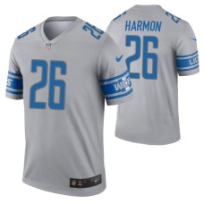 Men #26 Duron Harmon Detroit Lions Gray Inverted Legend Jersey