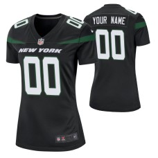 New York Jets #00 Custom Nike Black Women Player Game Jersey