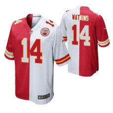 Men Kansas City Chiefs Sammy Watkins #14 Split Red White Two Tone Game Jersey