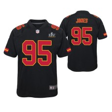 Youth Kansas City Chiefs Chris Jones Super Bowl LV #95 Black Jersey Game Fashion