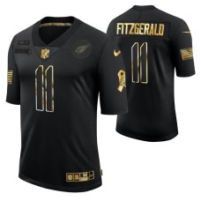 Men Arizona Cardinals No. 11 Larry Fitzgerald Golden Limited Black Jersey