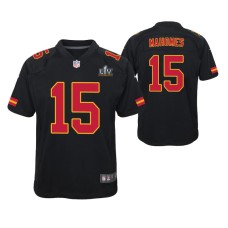 Youth Kansas City Chiefs Patrick Mahomes Super Bowl LV #15 Black Jersey Game Fashion