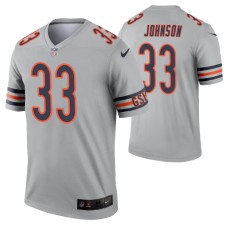 Chicago Bears Jaylon Johnson Inverted Legend #33 Silver Jersey