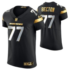 New York Jets Mekhi Becton #77 Golden Edition Black Elite Jersey