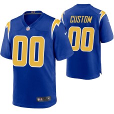 Men Los Angeles Chargers Custom #00 Game Royal Alternate Jersey