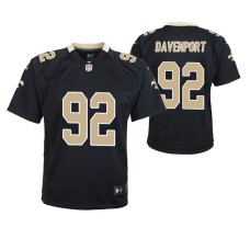 Youth New Orleans Saints #92 Marcus Davenport Black Nike Team Color Game Jersey