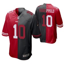 Men San Francisco 49ers Jimmy Garoppolo #10 Split Red Black Two Tone Game Jersey