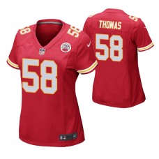 Women Kansas City Chiefs #58 Derrick Thomas Red Nike Game Jersey