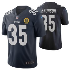 New York Giants T.J. Brunson City Edition Navy Vapor Limited Jersey