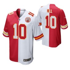 Men Kansas City Chiefs Tyreek Hill #10 Split Red White Two Tone Game Jersey