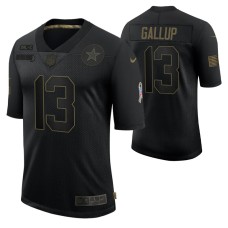 Dallas Cowboys #13 Michael Gallup Black 2020 Salute To Service Limited Jersey